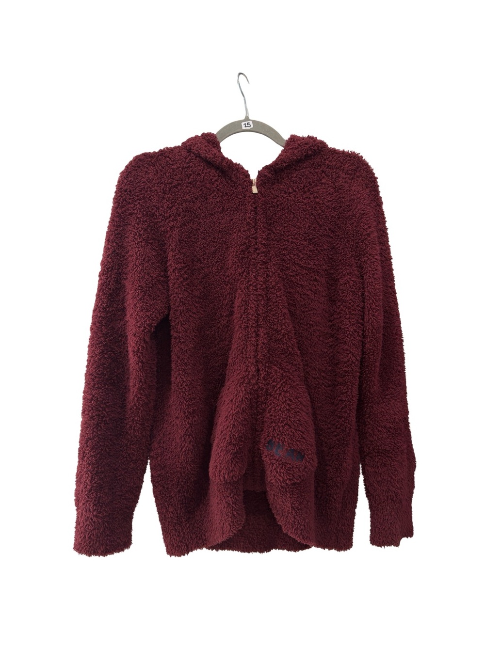 Gelato Pique Cozy Hooded Sherpa Zip Sweater - Burgundy